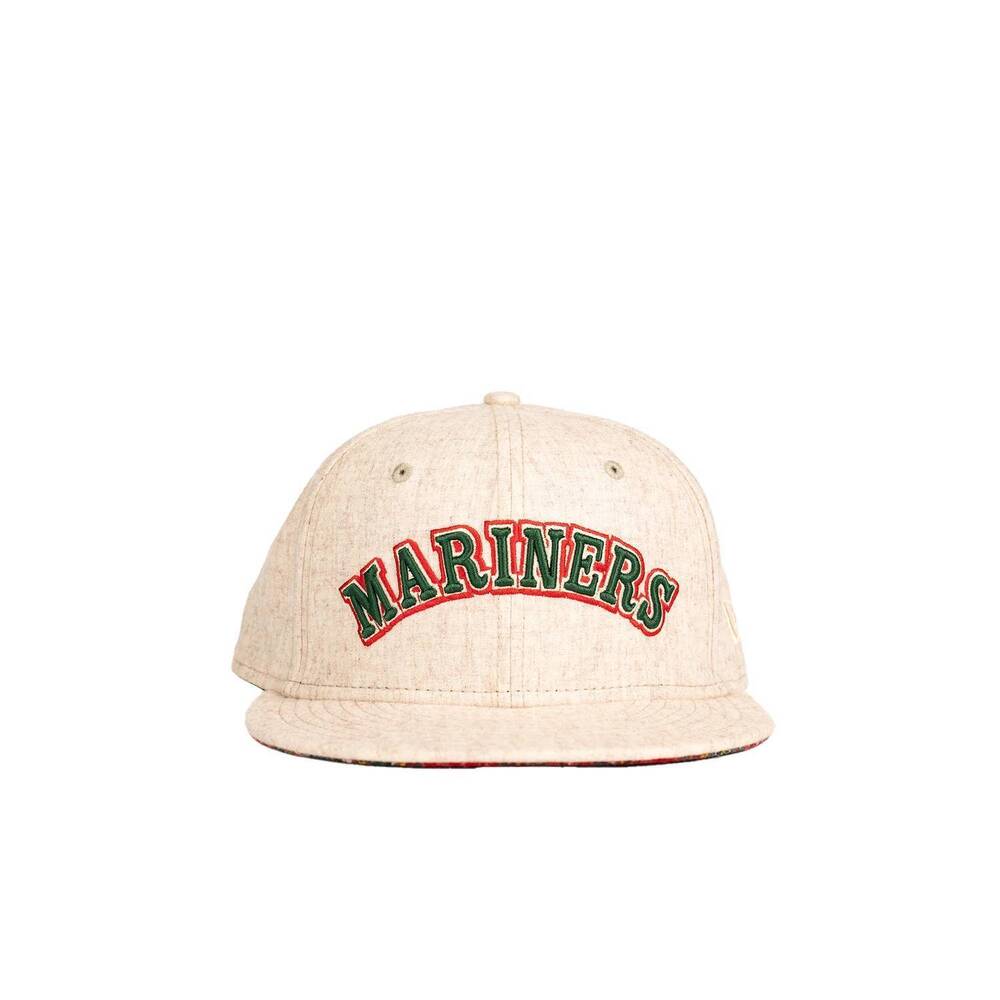 NEW NEW ERA unisex seattle mariners wool plaid 59fifty hat in beige